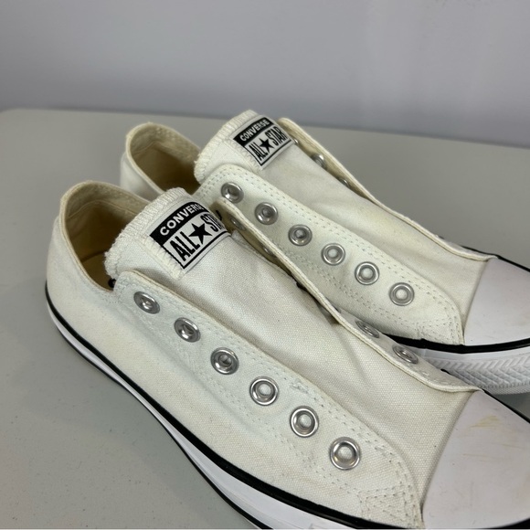 Converse Chuck Taylor All Star Slip On Low White Sneakers Women’s 8.5 - Picture 3 of 9
